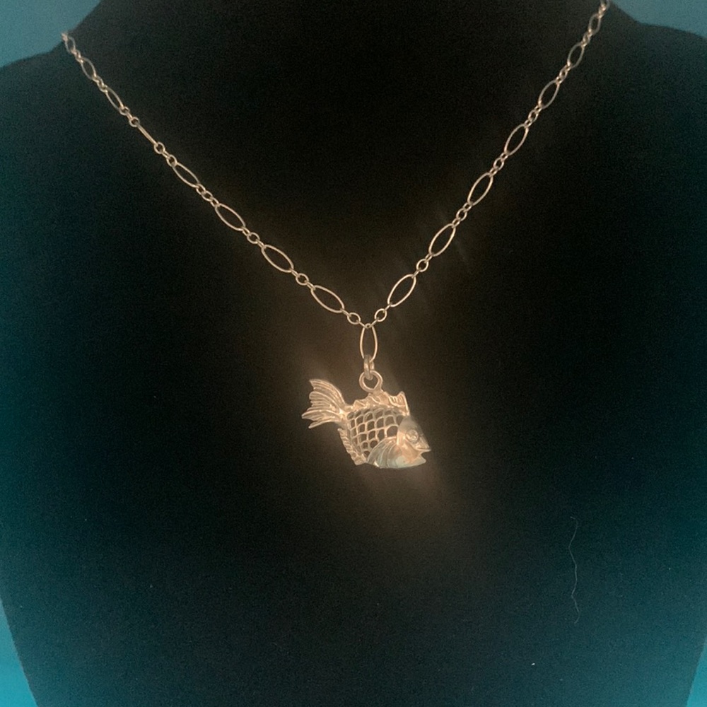 Sterling Silver Fish Necklace & Earrings